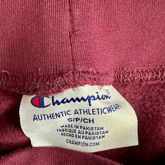 CHAMPION Embossed Logo Pockets Joggers Sweatpants Burgandy Women’s Size S NWT - Picture 9 of 10